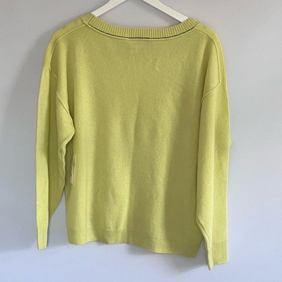 Pilcro Boat-Neck 100% Cashmere Oversized Emmeline Sweater in Citron Tea size S - Picture 10 of 13